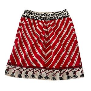 Anthropologie We Love Vera Red, White‎ Blue Flagged Themed Skirt